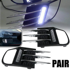 For 2009-2013 Volkswagen VW Golf MK6 GTI Pair LED DRL Chrome Fog Light Cover picture