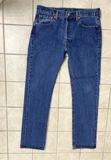 Levis 501 Button Fly 33 x 34 Mens Jeans Blue  100% Cotton Denim #34 picture