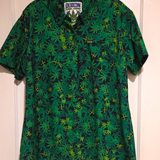 Dixxon Flannel Company Green Room Women's Short Sleeve Button-Up Shirt XL Green picture