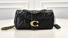 COACH Tabby 20 Quilted Leather Shoulder Bag Black Crossbody Purse CP149 NEW picture