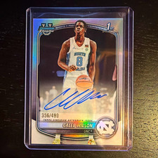 Topps 2025-26 Bowman Chrome Prospect Autos Caleb Wilson UNC #CPA-CL /499 RC picture