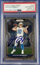 Justin Herbert 2020 Panini Prizm Football RC Card #325 - PSA/DNA Auto 10 (Blue) picture