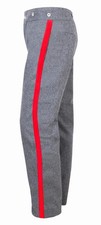 US Civil War Confederate Gray Pants With 0.8 inch Red Color Trim Size 38 picture