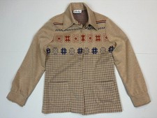 Vintage jo hardin ORIGINALS Dallas Geometric Knit Button-Up Shirt picture