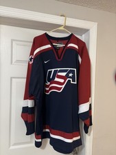 Vintage Nike Team USA Hockey Jersey Men XXL Blue Embroidered Olympics 2002 picture