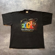 Vtg 2001 Walt Disney World T Shirt Mens XL Black Mickey Goofy Donald Theme Park picture