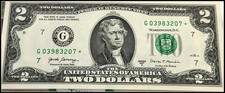 2017A $2 Star Note, Two Dollar Note Serial # G 039832xx* UNCIRCULATED picture