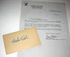 Rare Babe Ruth Signed Postal Card Cover Autograph COA picture