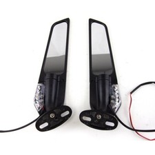 For Suzuki GSXR600 GSXR750 GSXR250R Adjustable Rearview Wind Wing Mirrors Lights picture
