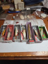 LOT OF 7 VINTAGE FINLAND IRELAND RAPALA CRANKBAIT LURES NEW OLD STOCK picture