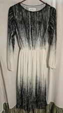 vintage 1970s P.C.F. Petites by Hal Ferman black & white patterned Dress picture