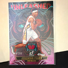 2025-26 Panini Donruss Unleashed Jeremiah Fears #9 Pelicans Cosmos RC /299 picture