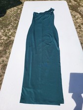 Women's Modern One Shoulder Design, Side Slit Maxi Length Silhouette Dress Sz XS picture
