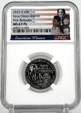 2022-S NINA OTERO WARREN 25c QUARTER MS-67 PL  TOP POP ONLY 5 KNOWN IN PL picture