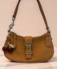 Vintage Coach Hampton Camel Gloved Leather Mini Buckle Hobo Bag picture