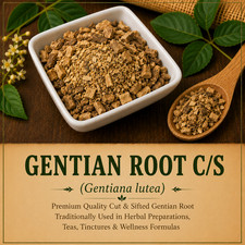 Wild Crafted Gentian Root C/S (Gentiana lutea) Premium Cut & Sifted Herbal Root picture