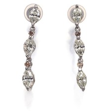 Diamond 0.47ct/0.48ct Marquise Drop Earrings 900 Platinum picture