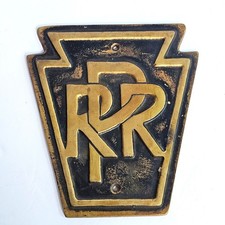 Vtg Pennsylvania Railroad PRR Keystone Cast Brass Logo Wall Plaque Sign Train picture