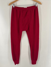 VTG JE Morgan Long Johns Thermal Pants Red Waffle Knit Made in USA Men M 34 picture