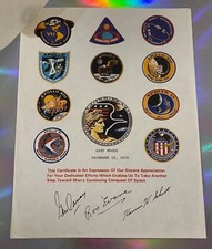 APOLLO 17 KSC TEAM MEMBER AWARD MEMENTO & ORIGINAL MEMO IMPORTANT RECIPIENT picture