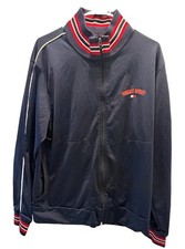 VTG Tommy Jeans Sport Track Jacket Mens Large Navy Blue Red Stripe Collar 2002⁠ picture
