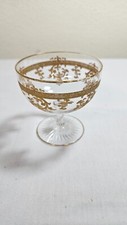 Antique Bohemian Josephinen hutte/Moser crystal w/raised gold design dessert cup picture