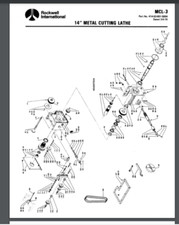 1979 Rockwell 14 INCH Metal Cutting Lathe parts list manual 16 pages MCL-3 picture