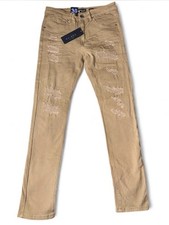Waimea New York Men’s Khaki Skinny Fit Stretch Distressed Denim Jeans NWT picture