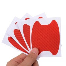 Red Carbon Fiber Car Door Handle Protector Film Anti Scratch Sticker 4PCs Set picture