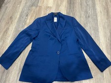 NWT Express Women’s Blue Lined Blazer Jacket Size M picture