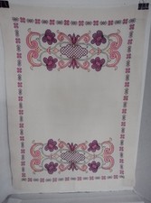 VTG Greek Folk Cross Stitch Table Runner Hand Embroidered Crete Motif 26
