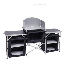 Nice C Camping Kitchen Table Folding Cook Table Upgrade Light Stand And picture