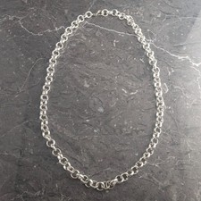 Vintage Sterling Silver 925 Round Link Chain Necklace 68.75g 52cm ACM Birmingham picture