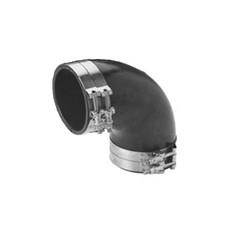 Trident Marine TRL-590-S/S Trident Black Rubber 90Â° Elbow w/T-Bolt Clamps, 5