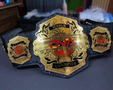 New TNA World Championship Belt 2MM Plates Gold Replica Wrestling Title Adult picture