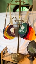 1982 World’s Fair Knoxville Canvas Bag Set Rainbow Colors Shoulder Tote Lot VTG picture