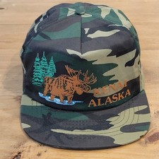 Vintage Kenai Alaska Camouflage Moose Hat Snapback Made USA Hunting Outdoor picture
