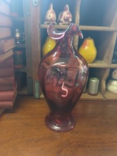 Vintage Fenton Cranberry Glass Ruffle Top Vase picture