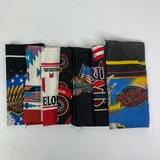 VTG Harley Davidson Motorcycle Bandana Handkerchief Beer Eagle Roses Made in USA picture