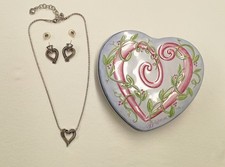 Brighton 'Callie' Set: Heart Pendant Necklace + Pierced Earrings + Heart Tin Box picture
