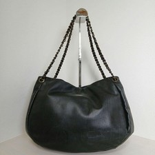 Foxey Black Leather Chain Handle Tote Bag picture