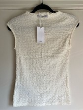 NWT MANGO MNG Cream Sleeveless Bubble Textured Tank Top Womens Size S Knit picture