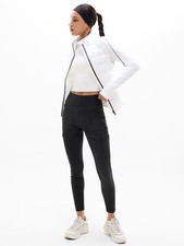 ATHLETA Headlands Hybrid High Rise Cargo Legging 10 P | Black tight 982353 NEW picture
