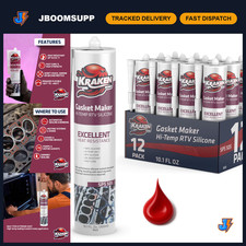 High Temp Red RTV Silicone Gasket Maker - 12 Pack, 600°F Heat & Oil Resistant Se picture