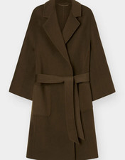 The Curated Size M Cashmere & Wool Classic Coat Green/Brown picture