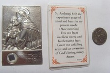 vintage pectoral catholic Sint Anthony Baby Jesus relic religious icon EL1054 picture