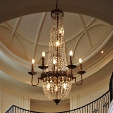 Crystal Chandelier 12-Light Vintage 25’’ Long Road French Farmhouse French picture