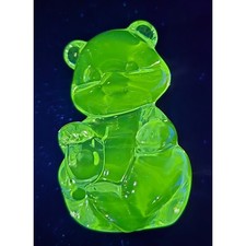Vintage Fenton Clear Glass Teddy Bear Figurine GLOWS 3.5
