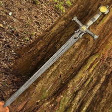 Handmade 38'' Damascus Steel King Solomon Inspired Sword - Gift for Collectors picture