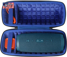 Co2Crea Hard Travel Case for JBL Charge 5/4 Speaker, Black+Royal Blue picture